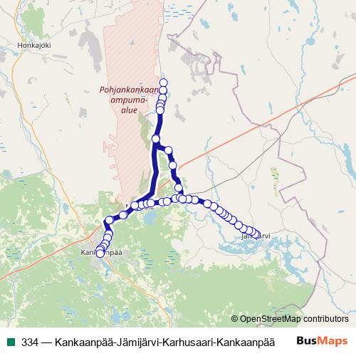 334 bus Line Map