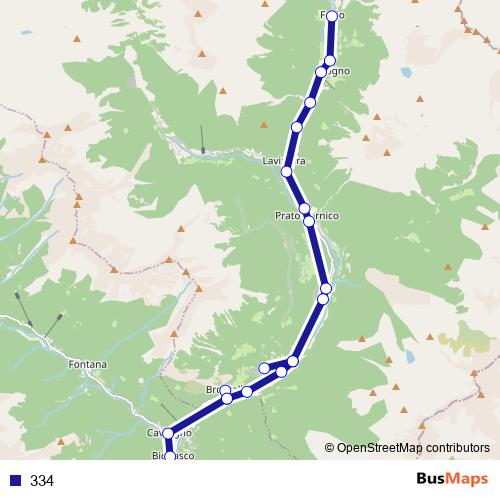 334 bus Line Map