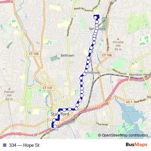 334 bus Line Map