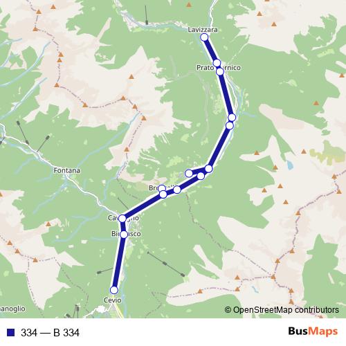 334 bus Line Map