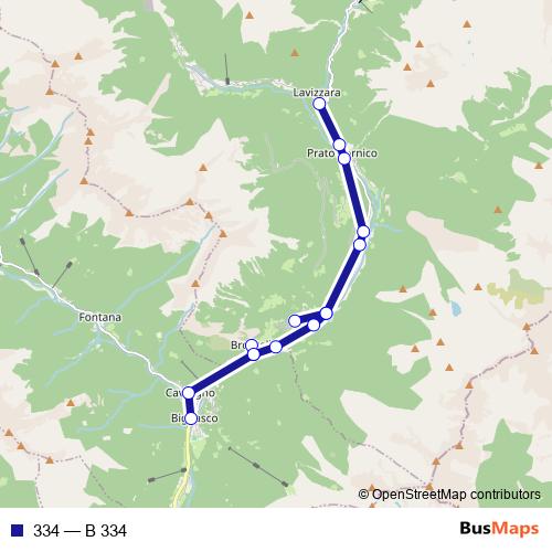 334 bus Line Map