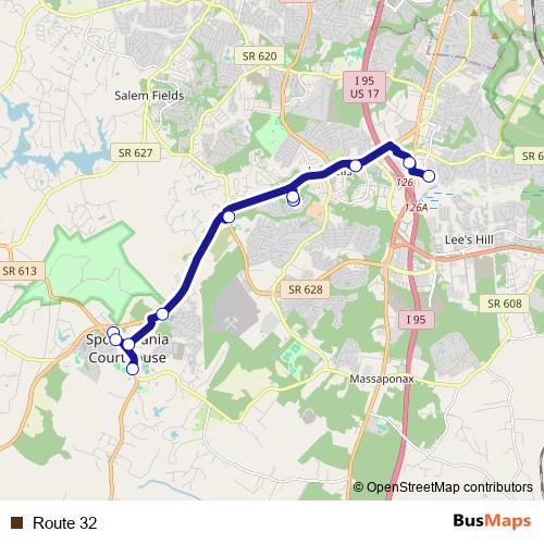 Route 32 bus Line Map