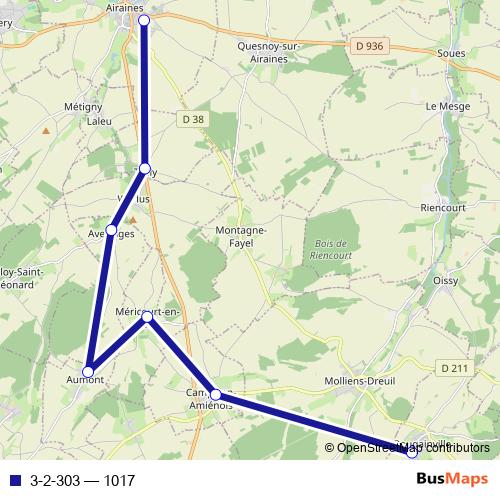 3-2-303 bus Line Map