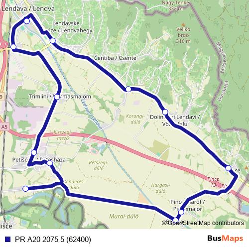PR A20 2075 5 (62400) bus Line Map