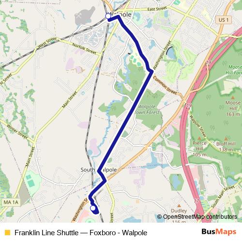 Franklin Line Shuttle bus Line Map