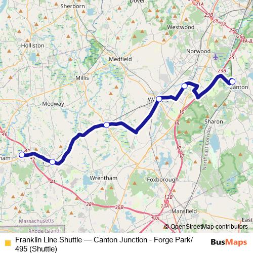 Franklin Line Shuttle bus Line Map