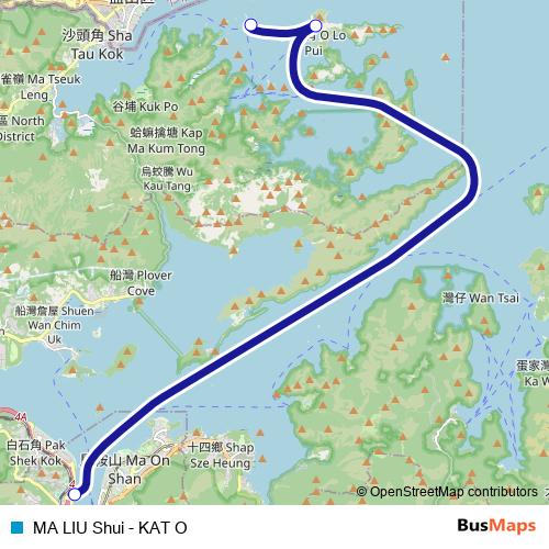 MA LIU Shui - KAT O ferry Line Map