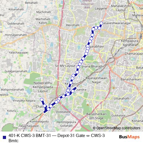 401-K CWS-3 BMT-31 bus Line Map