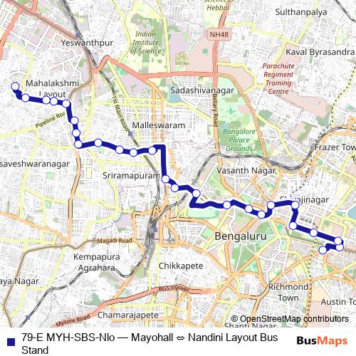 79-E MYH-SBS-Nlo bus Line Map