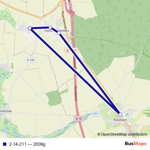 2-14-211 bus Line Map