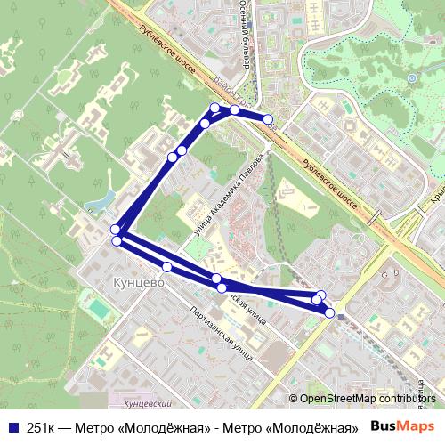 251к bus Line Map