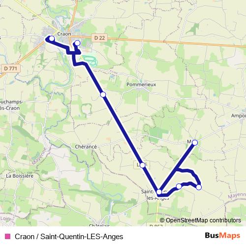 Craon / Saint-Quentin-LES-Anges bus Line Map