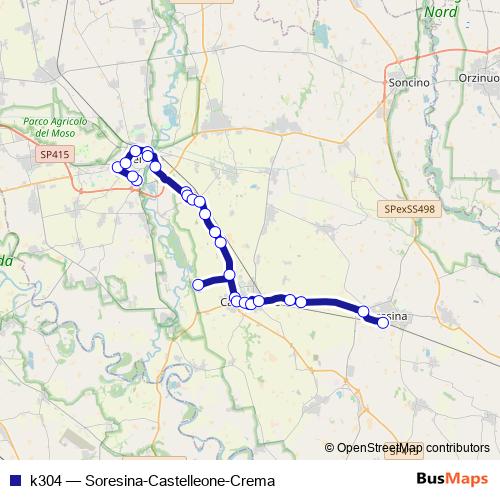 k304 bus Line Map