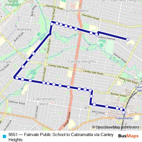 9551 bus Line Map