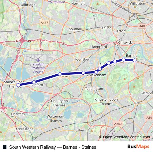 South Western Railway bus Line Map