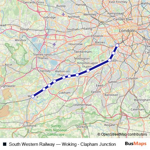 South Western Railway bus Line Map