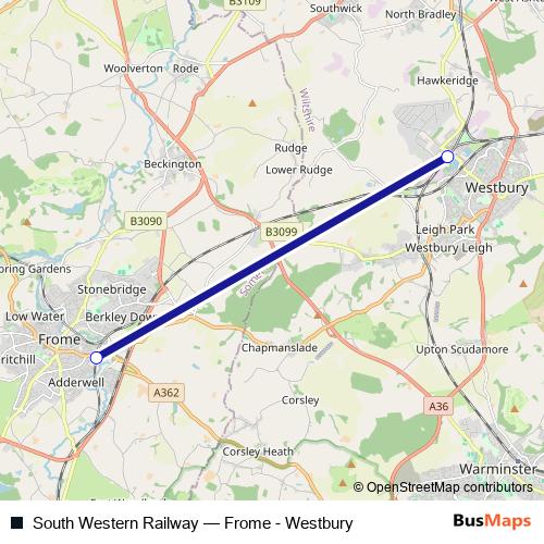 South Western Railway bus Line Map