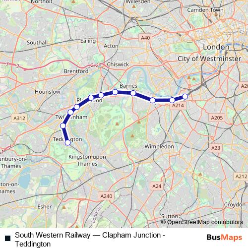 South Western Railway bus Line Map