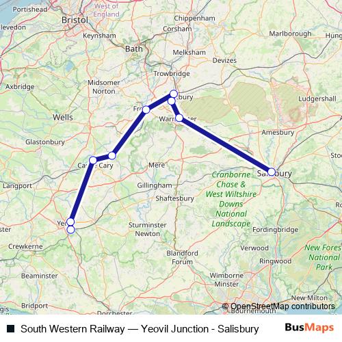 South Western Railway bus Line Map