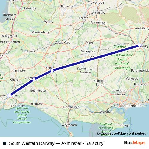 South Western Railway bus Line Map