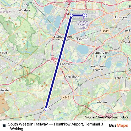 South Western Railway bus Line Map