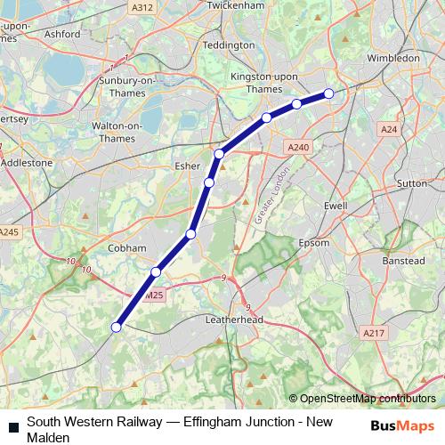 South Western Railway bus Line Map