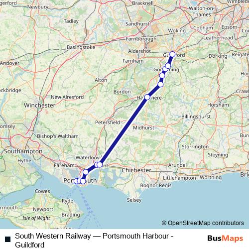 South Western Railway bus Line Map