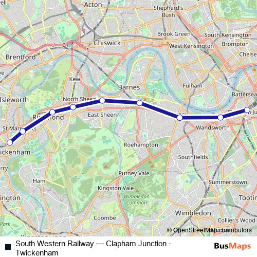 South Western Railway bus Line Map