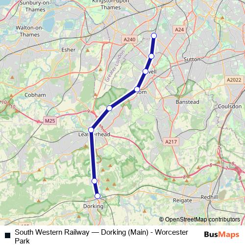 South Western Railway bus Line Map