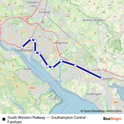 South Western Railway bus Line Map