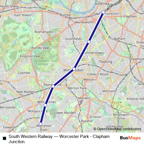 South Western Railway bus Line Map