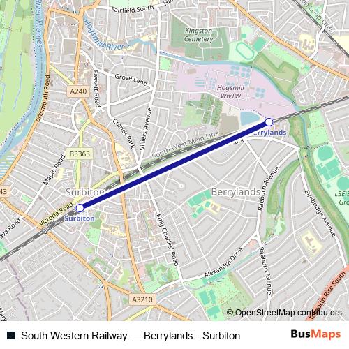 South Western Railway bus Line Map