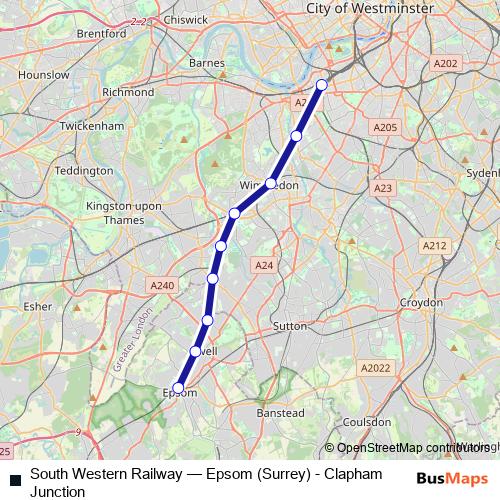South Western Railway bus Line Map