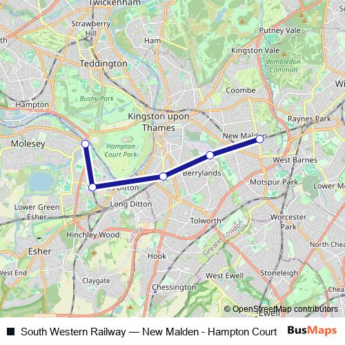 South Western Railway bus Line Map