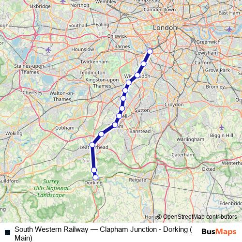 South Western Railway bus Line Map