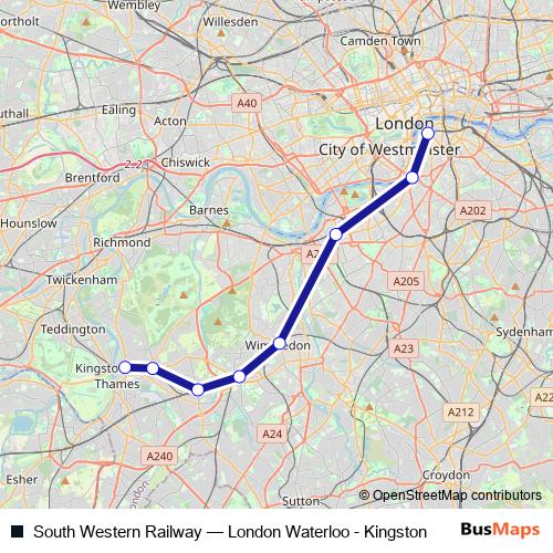 South Western Railway bus Line Map
