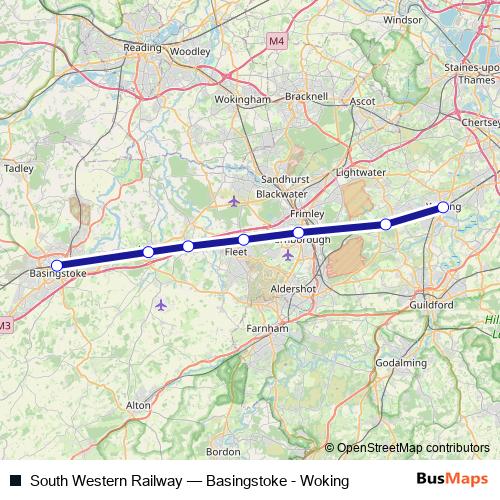 South Western Railway bus Line Map