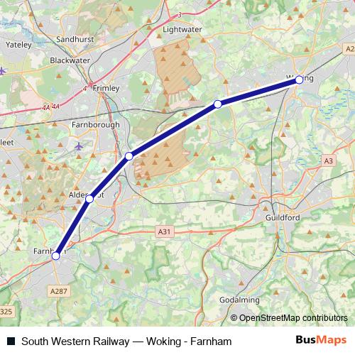 South Western Railway bus Line Map