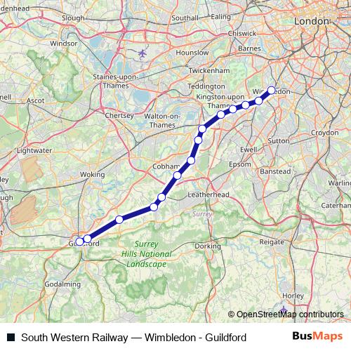 South Western Railway bus Line Map