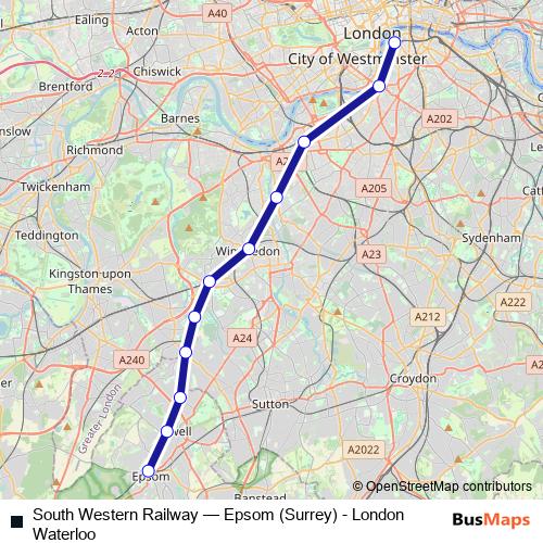 South Western Railway bus Line Map