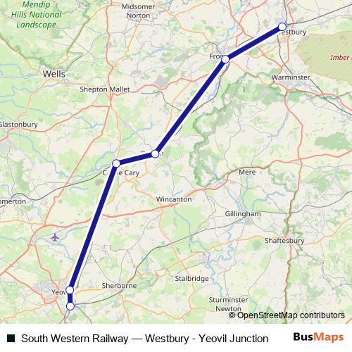 South Western Railway bus Line Map