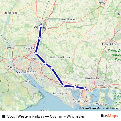 South Western Railway bus Line Map