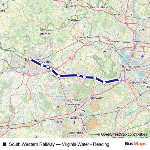 South Western Railway bus Line Map