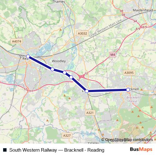 South Western Railway bus Line Map