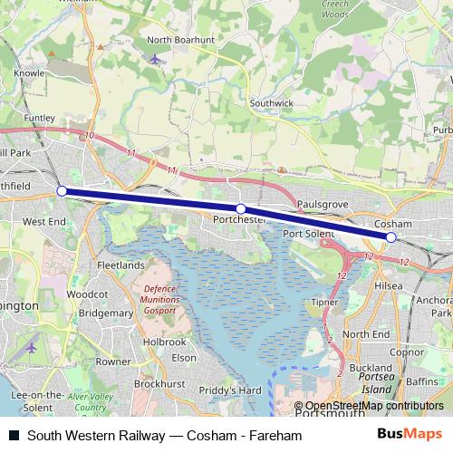 South Western Railway bus Line Map