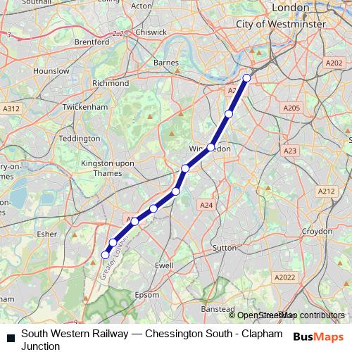 South Western Railway bus Line Map