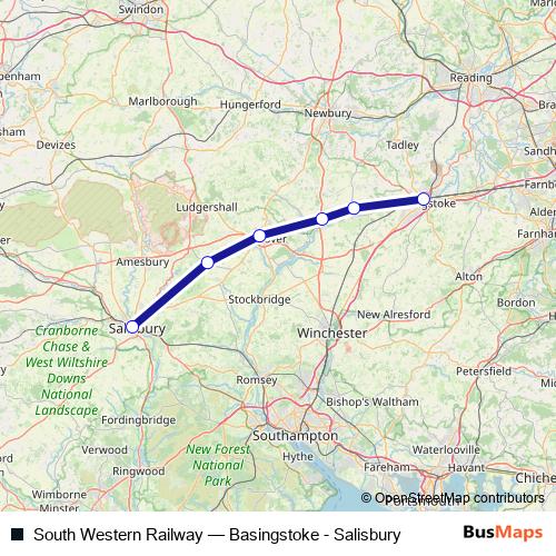 South Western Railway bus Line Map