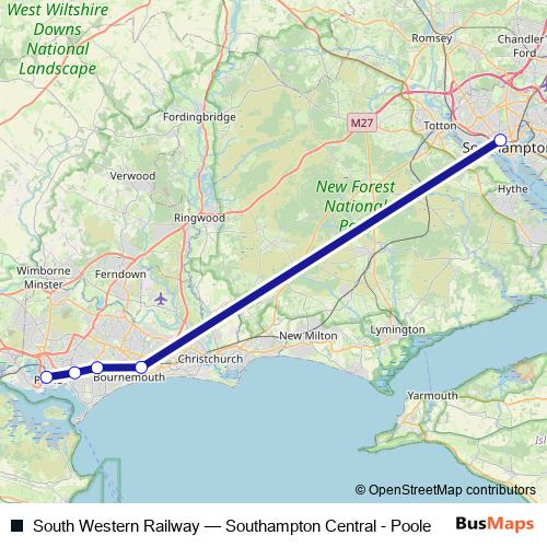 South Western Railway bus Line Map