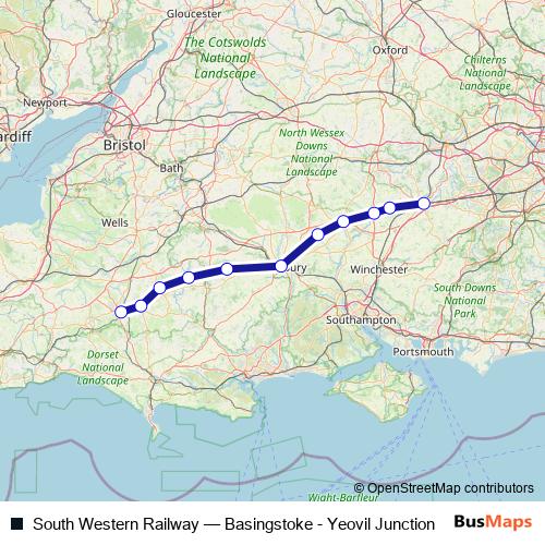 South Western Railway bus Line Map