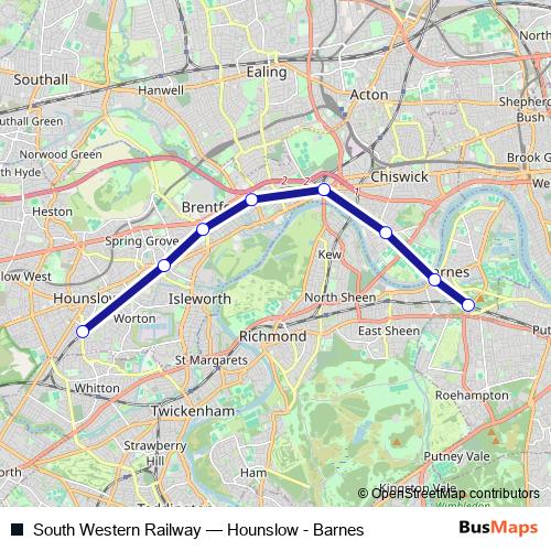 South Western Railway bus Line Map
